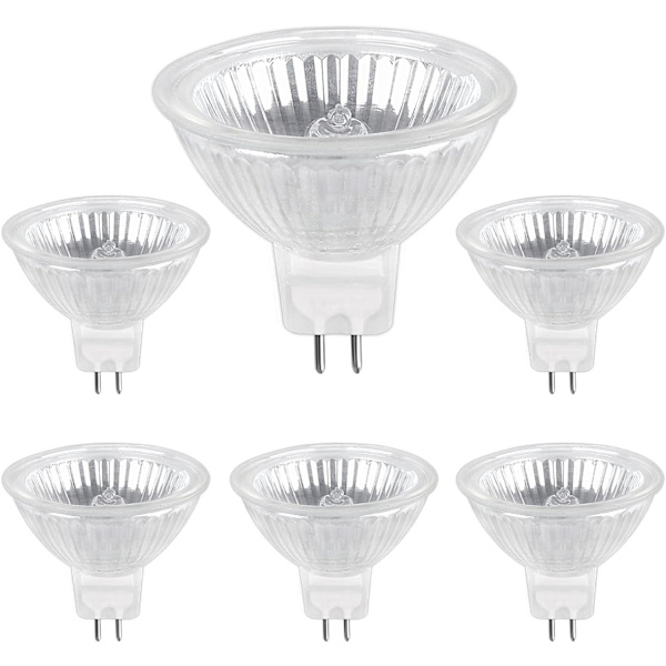 Halogenpære GU5.3 50W 220V, 680lm Varm Hvid 2700K Dæmpbar, MR16 Halogen Spot Pære, 6-pak