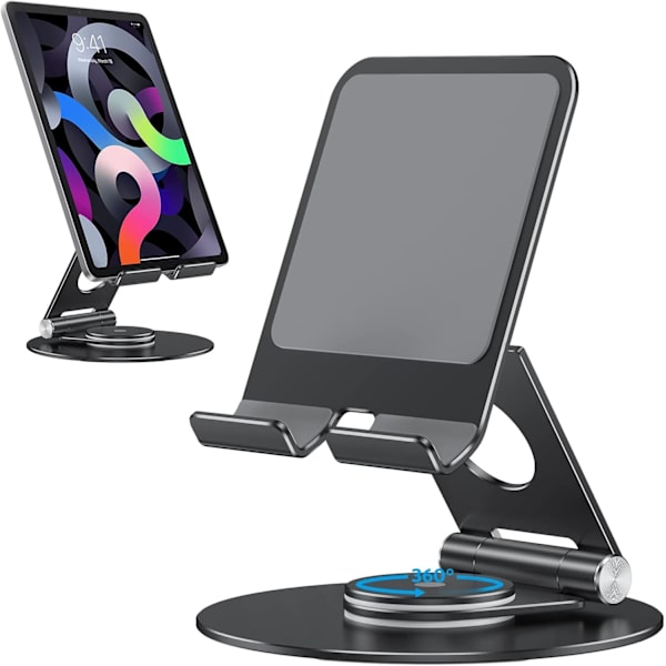 360° kääntyvä tablet-teline, sopii tableteille jopa 12,9 tuumaa Black