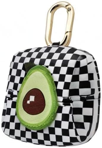 Frugtformet møntpung, foldbar PU-læderpung mini pung til kvinder og piger, søde møntpunge med nøglering og trykknap (Avocado) Avocado