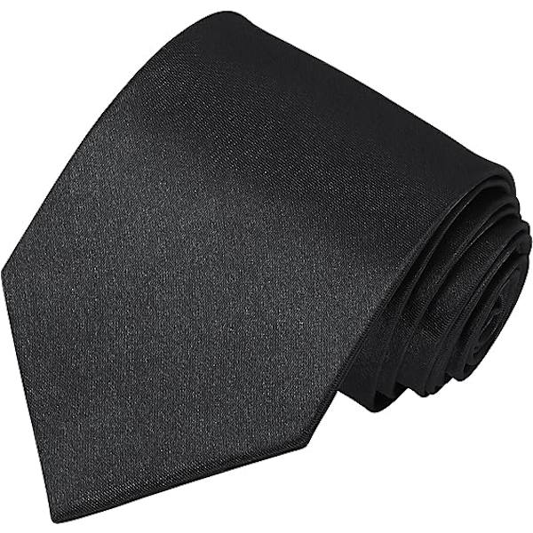 Menn Slips Solid Farge Slips for Menn Bryllup Business Formelle Slips Svart
