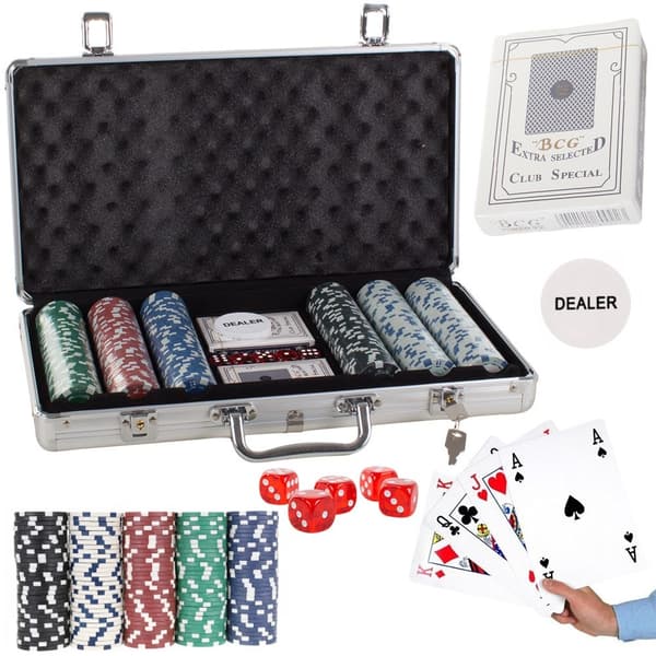 Pokersettveske - 300 sjetonger - Poker - Texas Strong