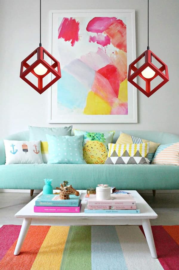 Pendellampe, Geometrisk Stil Metal Loftlampe E27 Loftlampe