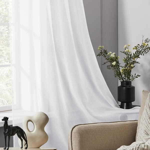 Set med 2 Voile-gardiner Super Soft Öglettgardin Dekorativ, 132x160cm