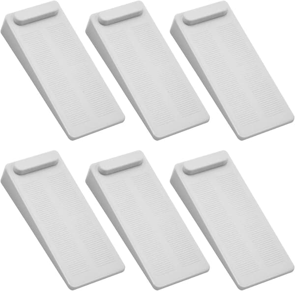 Gummidörrstoppar 6-pack, halkfria justerbara höjd och stapelbara dörrstoppar