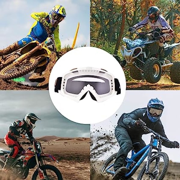 Dirt Bike Goggles - UV-skydd Skyddsglasögon Vindtät Dammtät motocrossglasögon anti-scratch Motorcykelglasögon för cykling/klättring/skidåkning