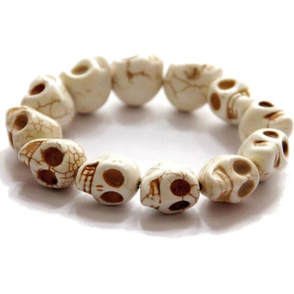 Retro Vintage Turkis Punk Skull Style Strand Halloween Armbånd