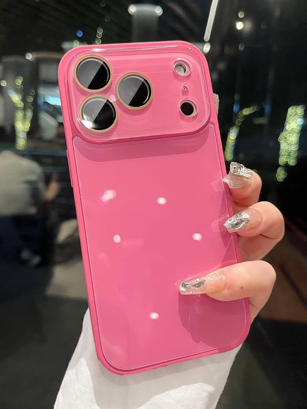 til iPhone 17 Pro Luksus Enkelt Hærdet Glas Cover - Rosarød Rose Red iPhone17 Pro