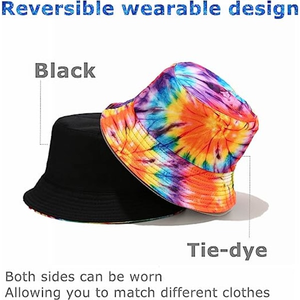 Unisex Print Reversible Bucket Hat Strand Sol Hat Æstetisk Fiskeri Hat til Kvinder Mænd Teenagere Begge Sider Slid(Rød Maling)