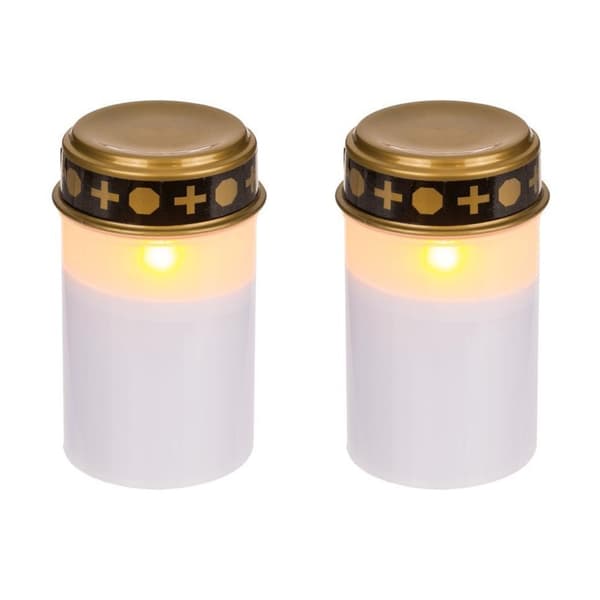 2-pakkaus - Hautavalot LED / Valo - Hautavalot 1200 tuntia 2-Pack