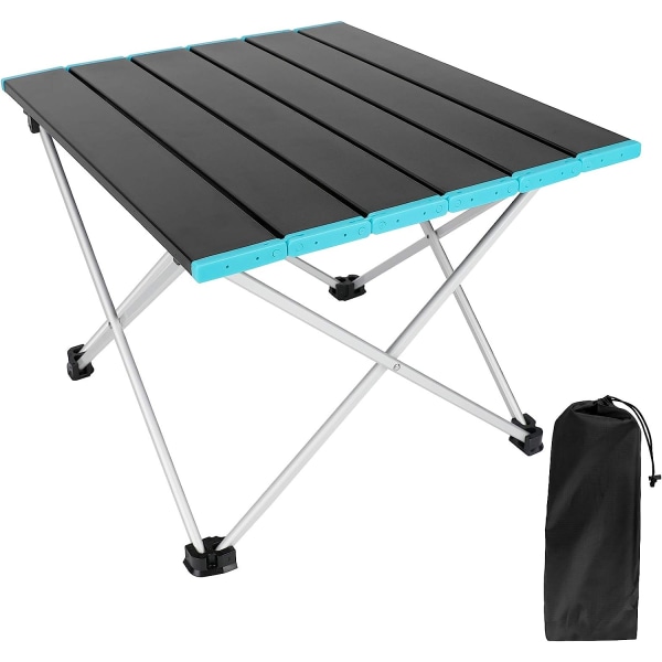 Bärbart campingbord med hopfällbar bordsskiva i aluminium och bärväska, hopfällbart campingbord för husbil, båt, kök, BBQ