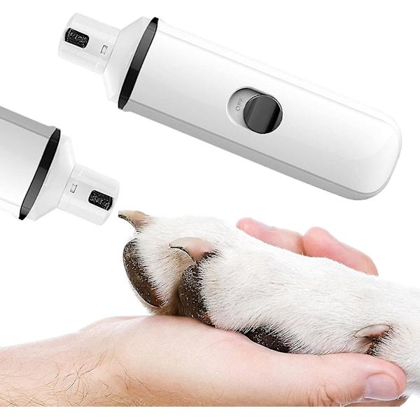 Elektrisk neglesliper for hund, stillegående klokkeklipper for hunder, smertefri neglfil, egnet for små til store hunder og katter (farge: svart)