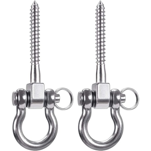 2 stk 304 rustfritt stål takkrok, opphengstrener opphengssett for hengekøye, hengelampe, hengekøye, boksesekk, slyngetrener