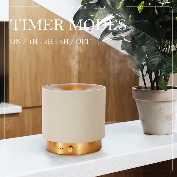 Elegant stoffaroma diffuser - Stille eterisk oljediffuser med mykt nattlys, perfekt for hjem, kontor og yogarom