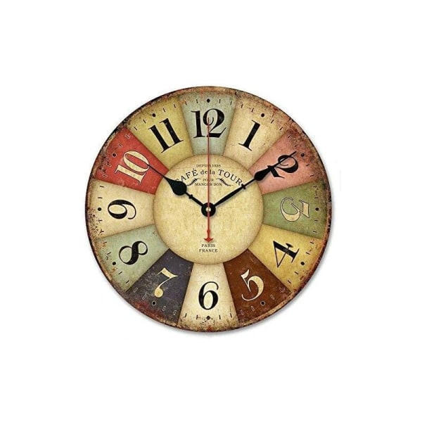 Frameless Retro Decorative Wall Clock 3D Wall Sticker No Scale Modern Retro Living Room Bedroom