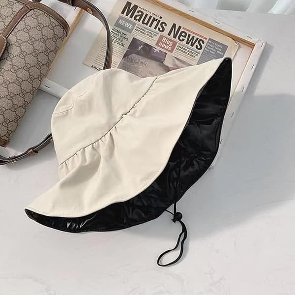 Solhat, solhat til kvinder og mænd, sammenfoldelig, bred skygge, UV-beskyttelse, regnhat med hagestrop, strandhat, solbeskyttelse Beige
