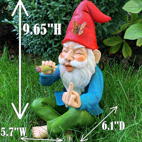 Mood Lab Havehave Gnome - Afslappet Gnome - 9,6 Tommer Høj Statue Plænehave Figur