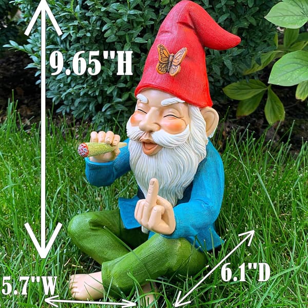Mood Lab Trädgårdstomte - Avslappnad Tomte - 9,6 tum Hög Staty Trädgårdstomte Figur