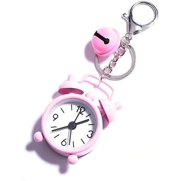 Söt klockdesign nyckelring söt nyhet ring barnleksak mini present ljud kvarts klocka