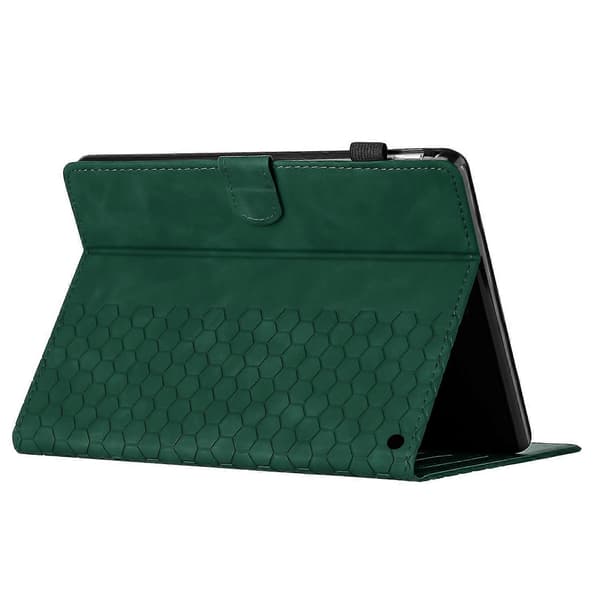 Fodral för Amazon Fire HD 8 (2022)/(2020) Honeycomb-tryckt läderfodral med kortplats