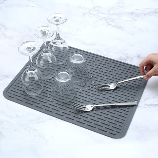 Silikon Oppvaskmatte - Stor 17\" x 13\" - Sett med 2 Fleksible Gummi Oppvaskmatter, Vaskematte