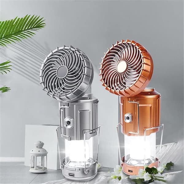 Campinglys til udendørs, kraftig lommelygte ventilator campingtelt lys med ventilator foldbar belysning