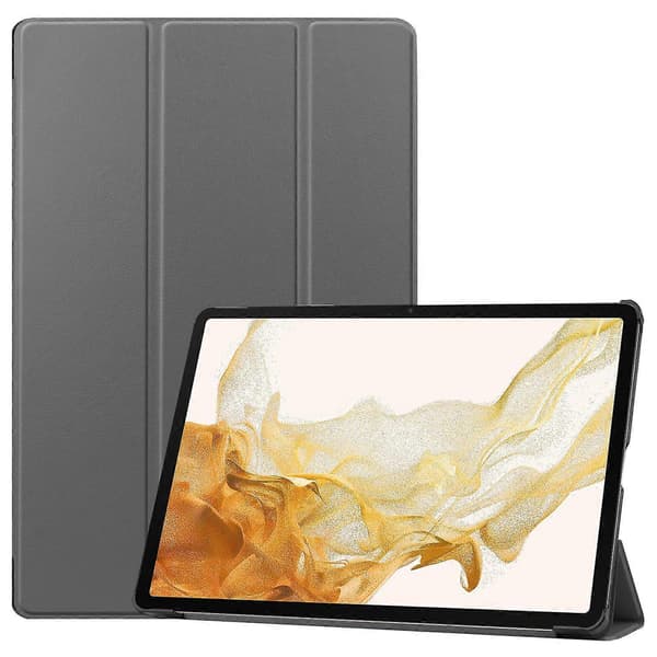 For Samsung Galaxy Tab S10+/S9 FE+/S9+ Deksel Anti-Fall Lær Stativ Nettbrettdeksel - Grå