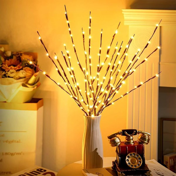 Led tre gren blomsteroppsats lysstreng-varm farge/Farge/hvit, Vase ikke inkludert color 1