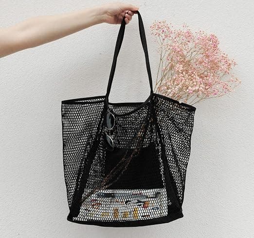 Mesh Strand Tote Dame Skulder Håndtaske