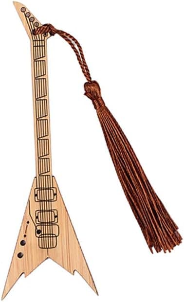 Design Guitar Bambus Bogmærke med Kvast til DIY-projekter og Gavemærker-E E