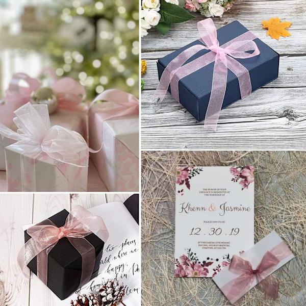 Organza-nauha, samppanja, 2,5 cm, 45 metriä, läpikuultava organza-nauha, sifonki-nauha lahjapakkauksiin, askarteluun, kimppujen käärimiseen, hääkoristeisiin