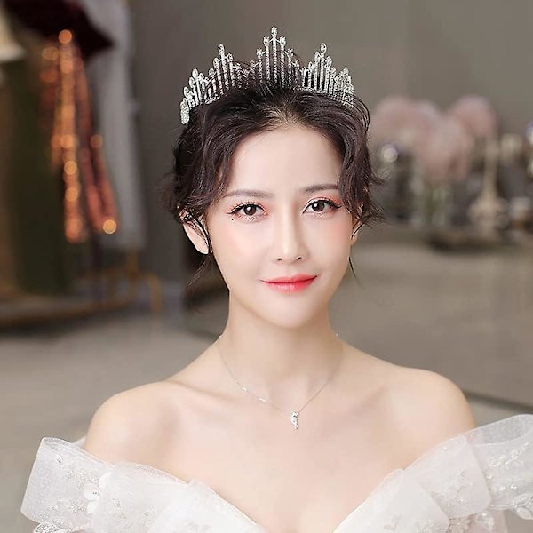 Shiny Girls Krystal Tiara - Prinsesse Hovedbånd Kostume Bryllupskrone til Kvinder