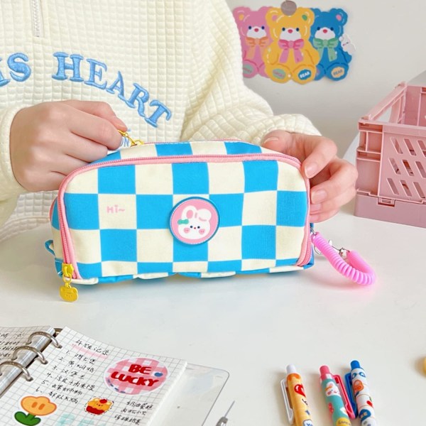 Kawaii blyantshus med 2 stk. nåle æstetisk blyantshus Kawaii stationær Kawaii skoleartikler