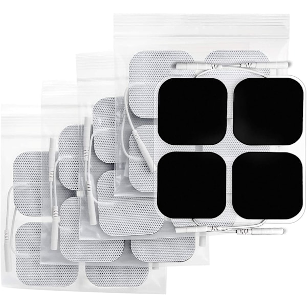 Elektrodplattor 50 x 50 mm 20 st, med förbättrad självhäftande prestanda och icke-irriterande design för elektroterapi