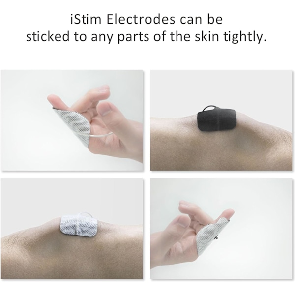 Supermjuka 5x5cm Självhäftande Elektrodplattor med 2mm Kontakt för Smärtbehandling, Muskeltillväxt, Toning och Massage (20 st)