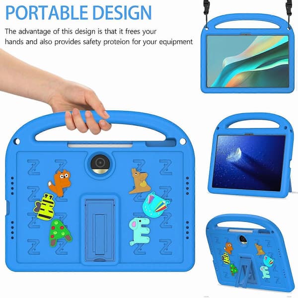Stödfodral för Honor Pad 9 EVA+PC Tablet Skyddsfodral med Axelrem - Blå