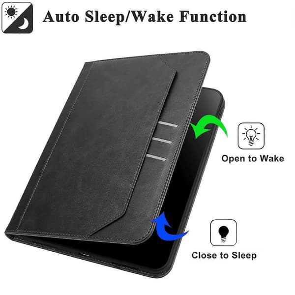 Wallet Case til iPad Air (2022)/(2020) med Auto Vågn/Sov Læder Flip Tablet Cover Ko Læder Tekstur