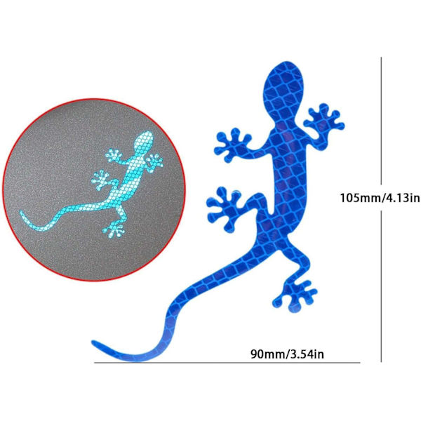 Gecko-bilklistremerker, kreative bilvarslende reflekterende klistremerker med stereo, nattkjøring advarsel Gecko lysstripe reflektor sikkerhetsadvarsel