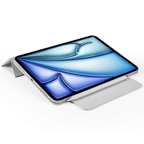Etui til iPad mini (2024)/(2021) PC+PU Læder Origami Stand Magnetisk Tablet Cover - Grå