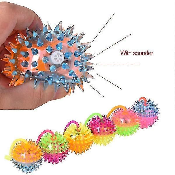 1 st Lysande Självlysande Massageboll 6cm Studsande Ljud Gåva För