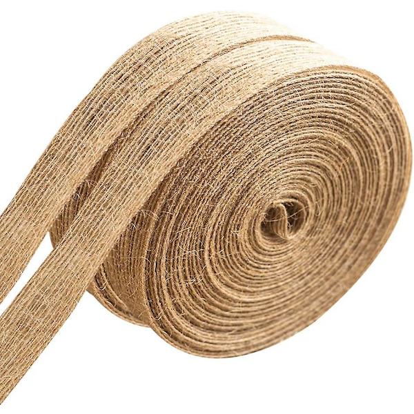 20M Jute Burlap Ribbon - Naturlig håndverksbånd for gaveinnpakning og bryllupsdekor