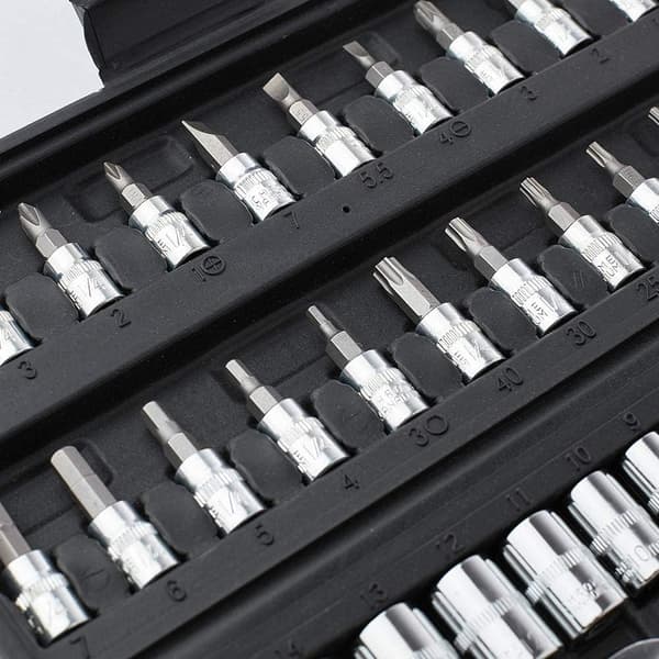 46-osainen kromivanadium-hylsysarja 1/4\" adapterisarja hylsysarja auton DIY-töihin