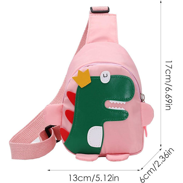 Snygga dinosaurier ryggsäckar för barn pojkar och flickor - Cross Body Bags för barn - Resväska för barn Pink 6.69inch
