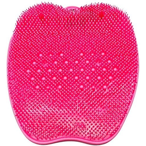 Foot Massager Apple Shape - Fotborste med halkfria silikonsugkoppar, skrubbar enkelt, förbättrar fotcirkulationen, exfolierar död hud (rosa)