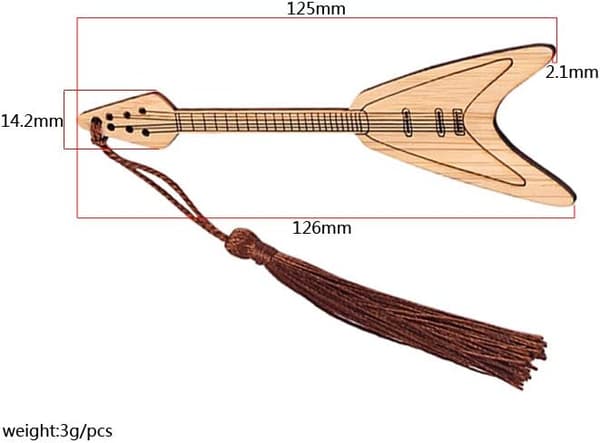 Design Guitar Bambus Bogmærke med Kvast til DIY Projekter og Gavemærker-B B