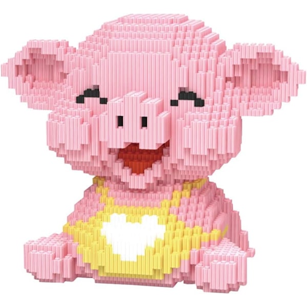 Mikro Byggeklodser Mini Kæledyrs Byggelegetøj Klodser til børn Happy Pig 11.02 x 5.9 x 9.44 inches