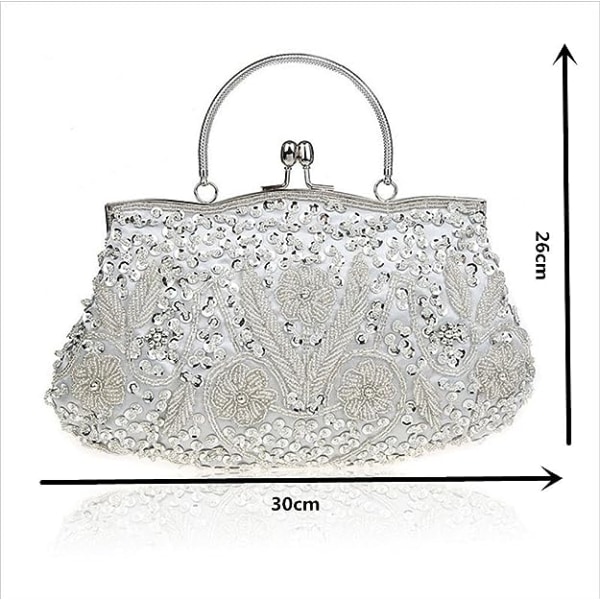 Shiny Fashion Beaded Paljett Pearl Clutch For Women - Vintage Beaded Evening Bags, Brudväskor