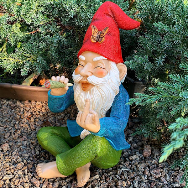 Mood Lab Havehave Gnome - Afslappet Gnome - 9,6 Tommer Høj Statue Plænehave Figur