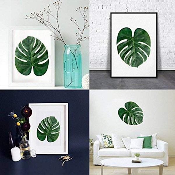 12 kpl 8 tuuman tekopalmunlehtiä Monstera-kasvin lehtiä Luau-koristeluun Safari-syntymäpäiväjuhlien koristeisiin
