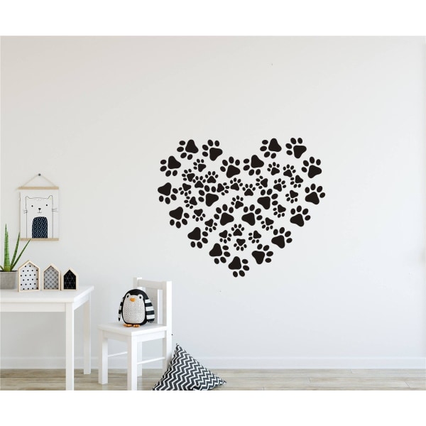 49 st/set hundtass väggdekaler vinyl tassavtrycksdekaler djurfotavtryck väggkonstdekor bildekor