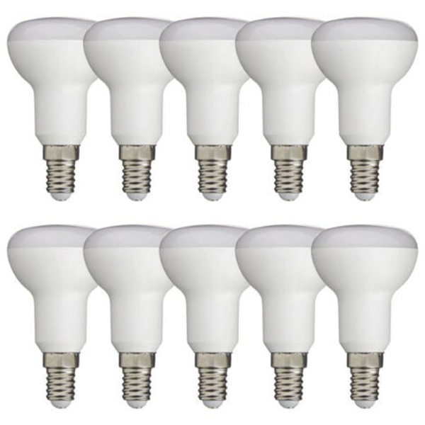 Set med 10 LED R50 reflektorlampor, E14-sockel, förbrukning 5W, vitt ljus - R50 5W